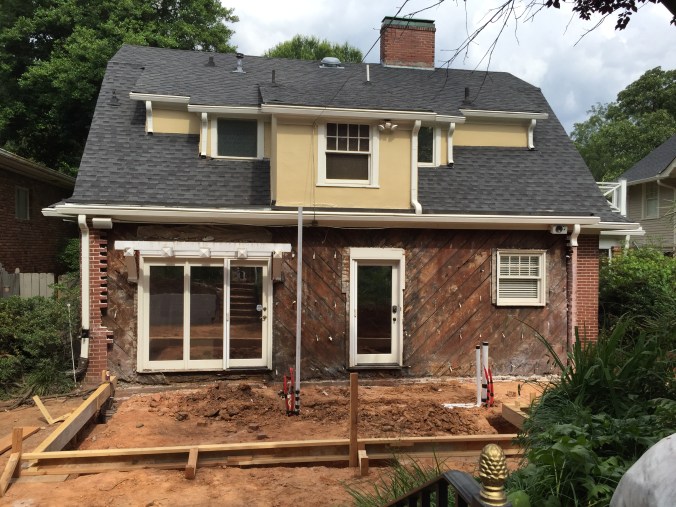 before my VA trip, complete with the trenches dug and the plumbing roughed in.